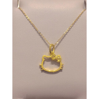 Chenru gold hollow cat head pendant sweet and cute hellokitty999 pure gold plated necklace 24k clavicle chain cat
