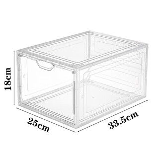6-sided full hard shoe box storage box sneakers anti-oxidation shoe cabinet transparent shoe plastic acrylic hat box shoe wall front transparent style - 4 pieces (about 45 yards high top 25x33.5x18cm