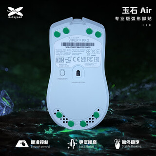Xraypad mouse anti-slip foot patch, new jade air small dot smooth noise reduction foot patch, super long life, suitable for all mice such as gpw first and second generation viper series, jade air6.5 small dot foot patch - noise reduction