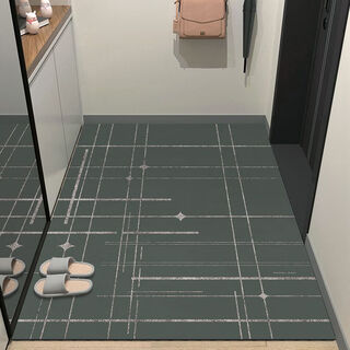 Beiyan entrance floor mats, entrance door mats, door mats, cuttable entrance floor mats, entrance door absorbent anti-slip carpets galaxy-silver 80cm*120cm
