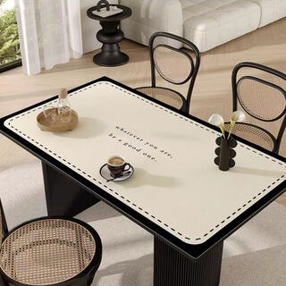 Xinlin light luxury table mat simple modern coffee table tablecloth no-wash oil-proof waterproof anti-scalding pvc insulated table mat high-level sense dotted line wipe it clean 60x160cm waterproof and oilproof