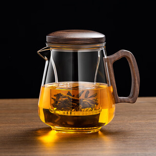 Comes with walnut glass teapot tea water separation cup office tea maker with filter flower teapot with lid tea cup transparent teapot 700ml