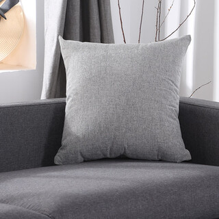 Bed back cushion large cotton and linen solid color pillowcase linen sofa cushion living room pillow bedside backrest light gray 50*50cm separate coat