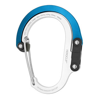 Gear aid heroclip carabiner and hook (large size) suitable for camping and backpacking blue