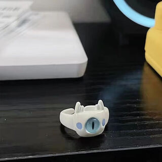 Little monster collection childlike and cute one-eyed monster ring female personality niche design unique open ring white dragon ring