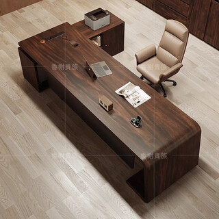Champs aristocratic south american black walnut boss desk, high-end solid wood executive desk office furniture, log large ceo desk, whole board south american walnut table 180 long * 80 wide * 75 high * thick 6cm cabinet 150 long * 35 wide * 61 high