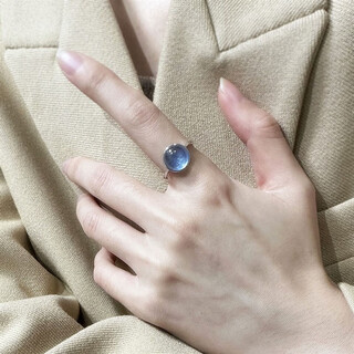 Libiao natural aquamarine ring live ring silver jewelry 925 ice blue women's/men's inlay 1026