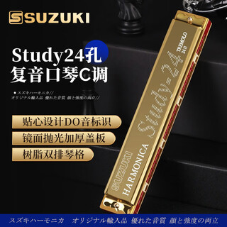Suzuki japanese suzuki harmonica study 24-hole polyphonic c key advanced adult performance children students beginners universal
