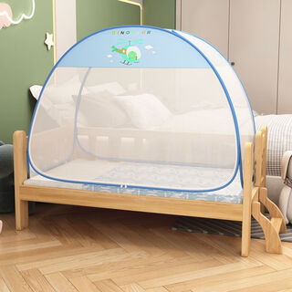 Vinoa children's mosquito net splicing bed crib full bottom anti-fall class a maternal and infant tent yarn mongolian yurt for boys and girls 60*120 aircraft dinosaur - single door full bottom maternal and infant tent yarn length 100* width 50** height 115cm
