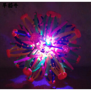 Children's magic telescopic ball toy for boys and girls, deformed ball, elastic ball, which can shrink, become bigger and smaller, red medium size with light (14-28cm)