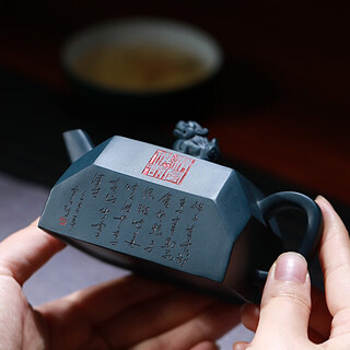 Hidden pot world government subsidy yixing zisha pot purely handmade teapot zisha tea set teapot republic of china green clay square pot