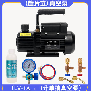 Renjuyi vacuum pump variable frequency air conditioner rotary vane maintenance vacuum pump 12l refrigerator vacuum dual capacitor air pump lv-1a+visual meter+tube+full
