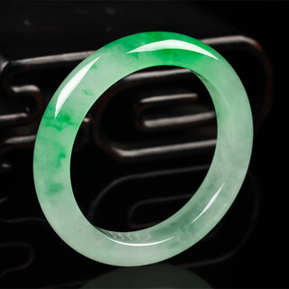 Drjefun natural burmese jade bracelet laokeng ice seed yang green a full of green floating flowers violet jade bracelet 5.7cm