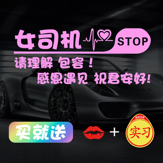 Tucker's novice female driver trainee car sticker warning sticker creative funny female novice on the road tiktok same style rear window sticker please be patient and understanding 40*16cm