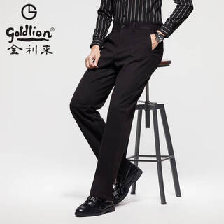 Goldlion autumn and winter new men's casual pants business suit pants sheep wool straight pants no-iron men's fashion black 81121 black 81121 30
