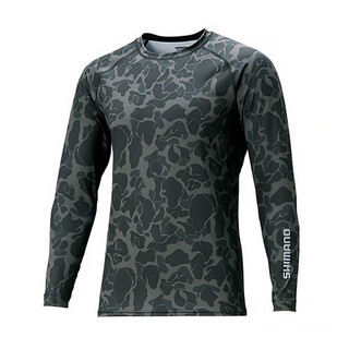 Shimano20 new model in-061q water-absorbent quick-drying clothing, anti-uv, sun protection, heat-absorbing and breathable fishing clothing in-061q black camouflage xl