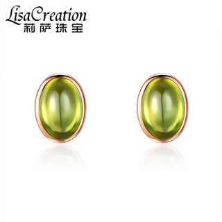 Lisa wang's peridot green 18k gold earrings for women niche design exquisite simple small earrings earrings green military