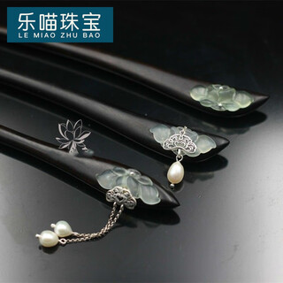 Lemiao wooden hairpin women's hair accessories antique simple new chinese style tassel hairpin lotus charm wood