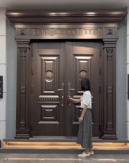 德骊嘉别墅大门简约家用防盗门进户门乡村不锈钢双开门客厅锌钛合金入户 款式2每平方