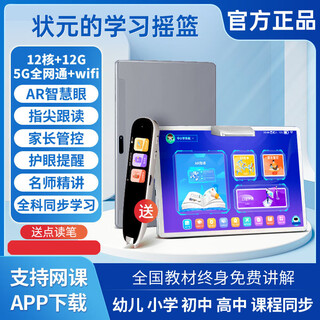 New product 10.1-inch eye-protecting screen, primary school, junior high school and high school general reading tutoring student learning machine tablet, silver 256g, high quality, comes with desk lamp, leather case and stylus