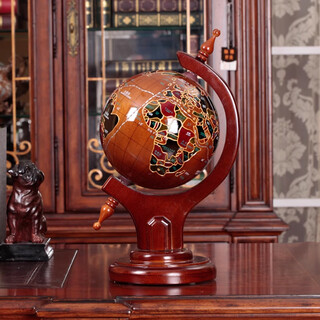 Botong solid wood globe office craft ornament school celebration housewarming company celebration mid-autumn festival gift floor ornament diameter 22cm height 45cm solid wood ball
