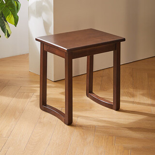 Ruifan stool dining stool dining table stool solid wood stool home entry shoe changing stool dressing stool dressing stool walnut color-single