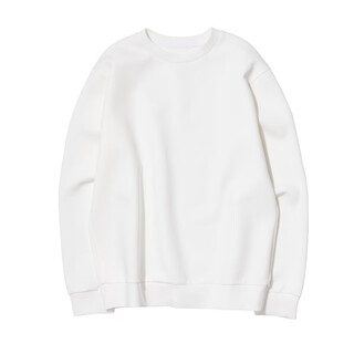 Allblu parent-child women's crisp and slim flat air layer sweatshirt 25 autumn and winter easy to take care of bright white 170