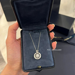 Muqian hv sunflower necklace for women.k rose gold round compass clavicle chain sterling silver diamond ferris wheel pendant trendy gats sunflower necklace silver series
