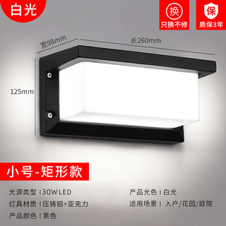 Micro outdoor wall lamp waterproof aisle stair courtyard door outdoor led super bright waterproof lamp balcony bathroom wall lamp b type small 30w white light