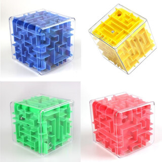 3d three-dimensional magic maze children's toy, six-sided rolling beads, concentration training, rubik's cube, decompression and unlocking, 4 types, 1 each