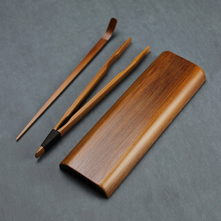 Yijuke bamboo tea set three-piece carbonized tea set unpainted tea spoon tea clip tea lotus tea set accessories tea set bamboo/carbonized