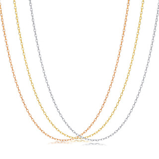 Xue cong zokai's classic versatile 18k gold necklace color gold clavicle chain three-color o-shaped chain light luxury niche women 0.9g rose 18k gold
