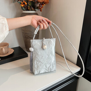 Cooldani niche mini bag women's new trendy summer all-match fashion crossbody bag shoulder mobile phone bag silver