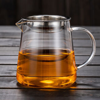 Winterpalace heat-resistant glass fair cup tea divider tea drain integrated tea sea filter male cup kung fu tea set thickening set 400ml + tea drain