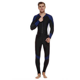 Miaopule shark bart men's thin material one-piece swimsuit jellyfish suit wet suit men's snorkeling equipment surf suit 1330 blue with black and white l one size