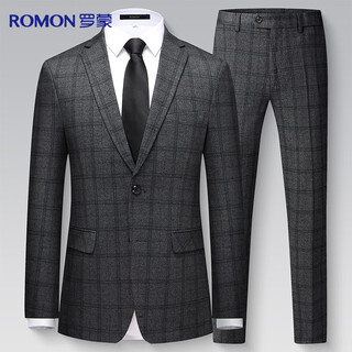 Romon suit men's four seasons slim professional formal wear men's elastic suit suit business wedding dress men's clothing