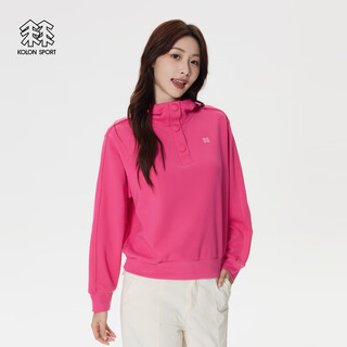 Kolon sport women's camping fishing printed hooded sweatshirt outdoor sports camping turtleneck top