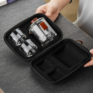 Mesni travel tea set portable glass tea set covered bowl tea maker quick cup tea cup junqu portable tea set