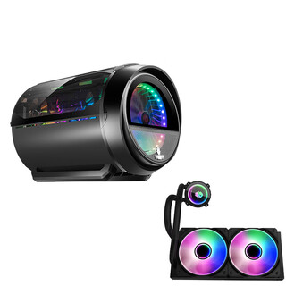 Wanjia vitality bomb mini desktop gaming small case mini-itx round side transparent desktop computer case (compatible with 240 water cooling radiator/with rgb fan) vitality bomb black (240 cooling radiator set)