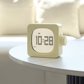 Muid smart bluetooth cube alarm clock for high school students electronic clock bedside luminous mini rechargeable alarm clock bluetooth upgraded version-milk yellow