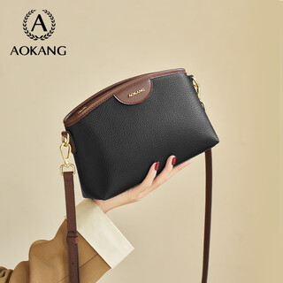 Aokang bag women's bag small square bag new fashion commuter versatile cross-body shoulder bag birthday gift for girlfriend and wife classic black