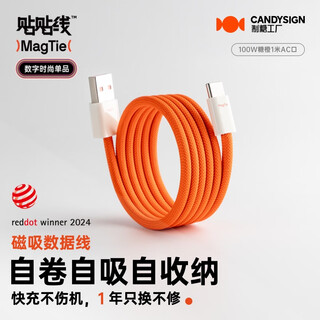 Candysign sugar factory magtie full magnetic sticker cable 100w usb a-c sugar orange apple iphone charging cable data cable 5a fast charging tpyecipad laptop