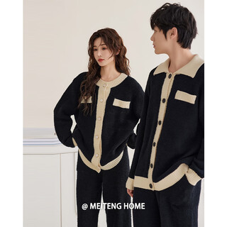 Meiteng half velvet couple pajamas women's autumn and winter soft thickened home clothes warm coral velvet men's suit r23203 women's m