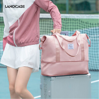 Landcase travel bag women's handbag sports fitness swimming backpack multi-functional short trip luggage bag 5102 pink