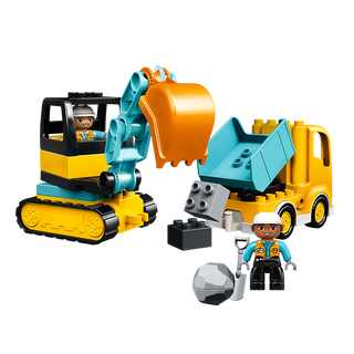 【9成新】乐高(LEGO)积木 得宝10931 翻斗车和挖掘车套装2岁+大颗粒早教儿童玩具 男孩女孩 生日礼物6月上新