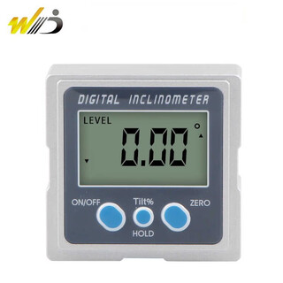Wd high-precision digital display inclinometer mini level inclinometer level ruler slope gauge electronic angle metal with magnet on three sides-a50