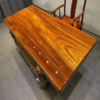 Large board class table solid wood tea table whole board large board okan solid wood large board walnut wood bahua dining table desk log solid wood large board 1.8 meters 180*80*8