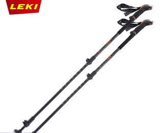Leki german lake mountaineering hiking aviation aluminum double external locking foam handle telescopic trekking pole makalu
