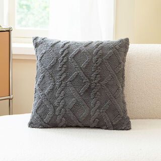 Fancychicins style pillow color double-sided cream pillowcase 50x50 living room sofa square velvet cushion with core cushion tf gray 40x40 (pillowcase + pillow core)