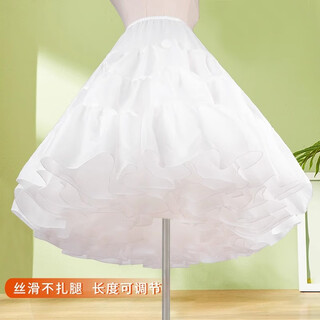 New fiona violent lolita daily boneless soft gauze skirt support cosplay mid-length support lolita soft girl jk petticoat white 60cm white soft gauze daily fluffy